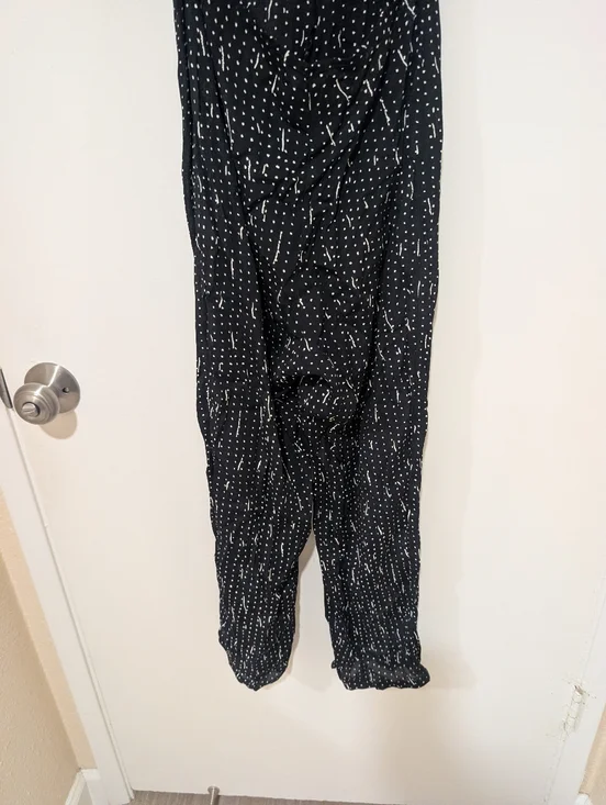 Reformation Black and White Viscose Halter Jumpsuit - Picture 7 of 11